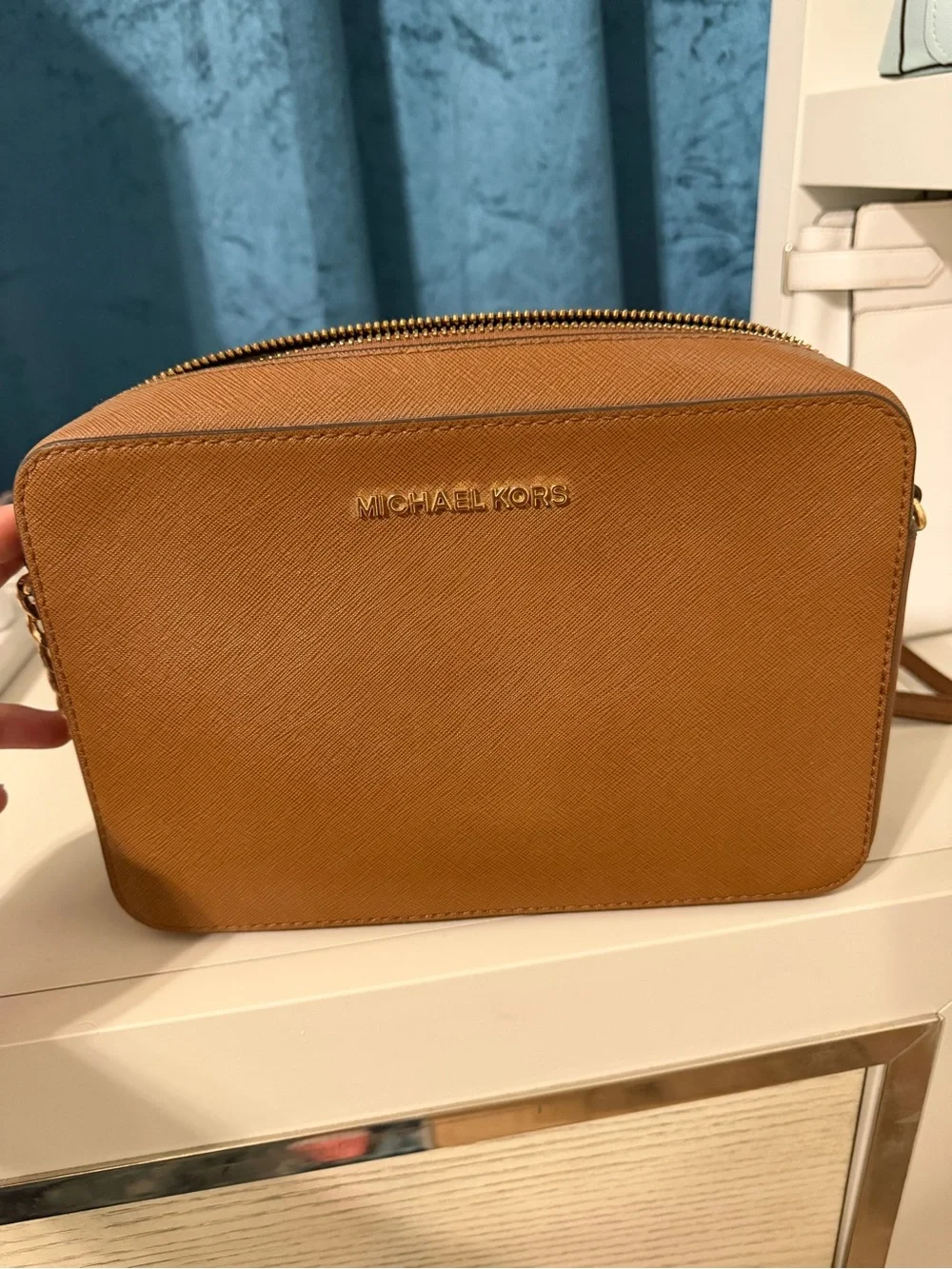 Michael Kors Cognac Saffiano Crossbody Bag
